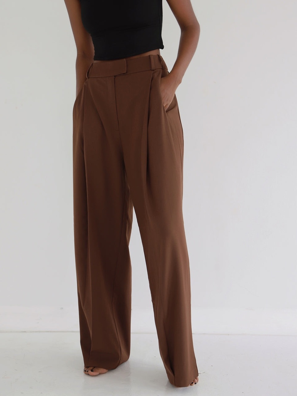 Re Ona Joey Suit Trouser in Chocolate Brown Size Small